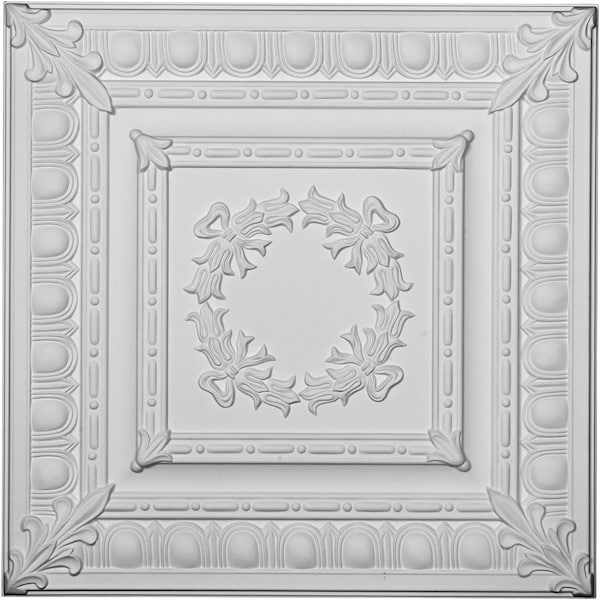 Ekena Millwork 24"W x 24"H x 3/4"P Milton Egg & Dart Ceiling Tile CT24X24MI - main